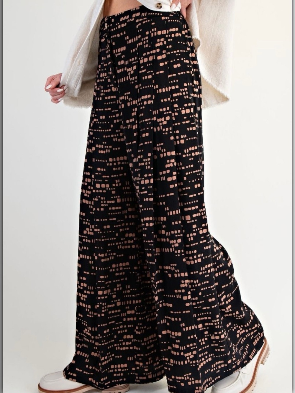 002. Easel, Abstract Print Palazzo Pants, various sizes